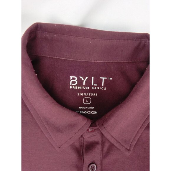 Men BYLT Premium Basics Signature Red Button Up Shirt Size L Large Long Sleeves - Picture 2 of 3